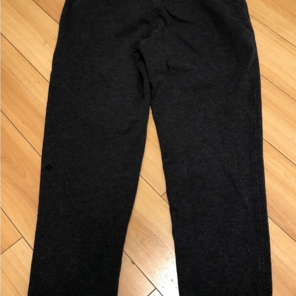 LULULEMON ATHLETICA Heathered Black French Cotton ALL TIME SWEATPANTS 10 LARGE - Picture 4 of 8